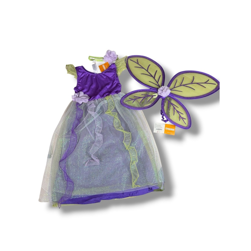 Gymboree Girls Pretty Pixie Forest Fairy Costume Dress Wings Headband L 10-12